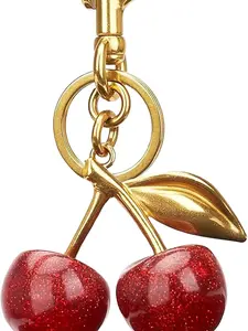 Cherry Bag Charm Purse Charms Keychain - Car Cherry Accessories for Women, Keychain Gifts for Women, Christmas and Valentine's Day