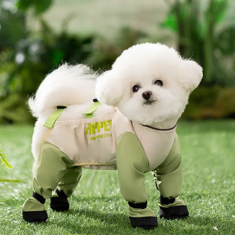 Reflective Stripe Pet Strolling Going Out Pants Back Adjustable Full Leg Protection Dog Four-Legged Pants Waterproof Anti-Slip pet  apparel dogaccessories Outfits Outdoor Poodle Natural