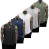 Men's 5-Piece Athletic Sports Clothing Set - Long Soft Scoop Neck Sleeveless Muscle Tank Vests, Solid Color Summer Gym Workout Apparel, Gym Fits, Men's Stuff, Bodybuilding Activewear, Father’s Day Gift,sohochic