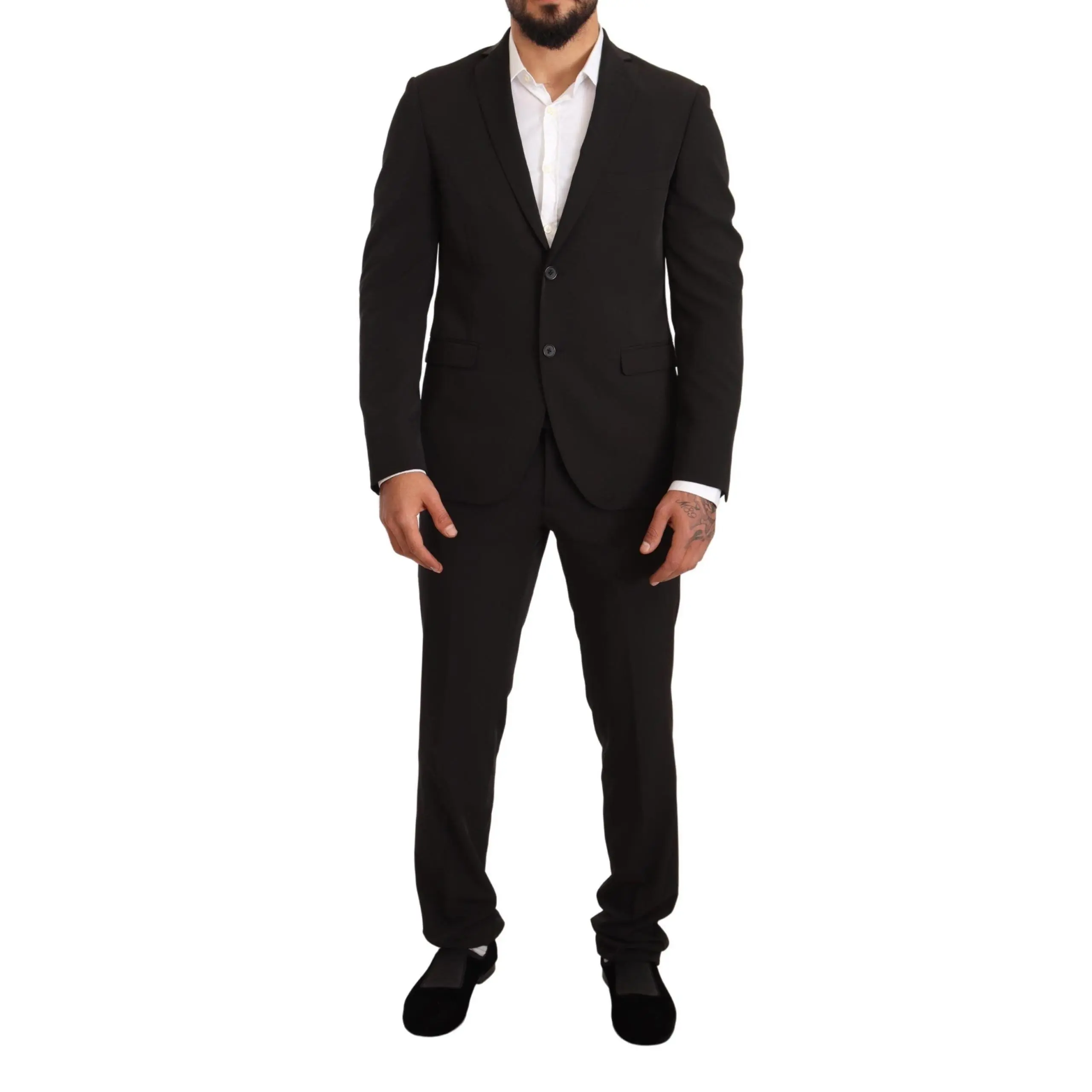 Domenico Tagliente Black Polyester Slim 2 Piece Set TAGLIENTE Suit