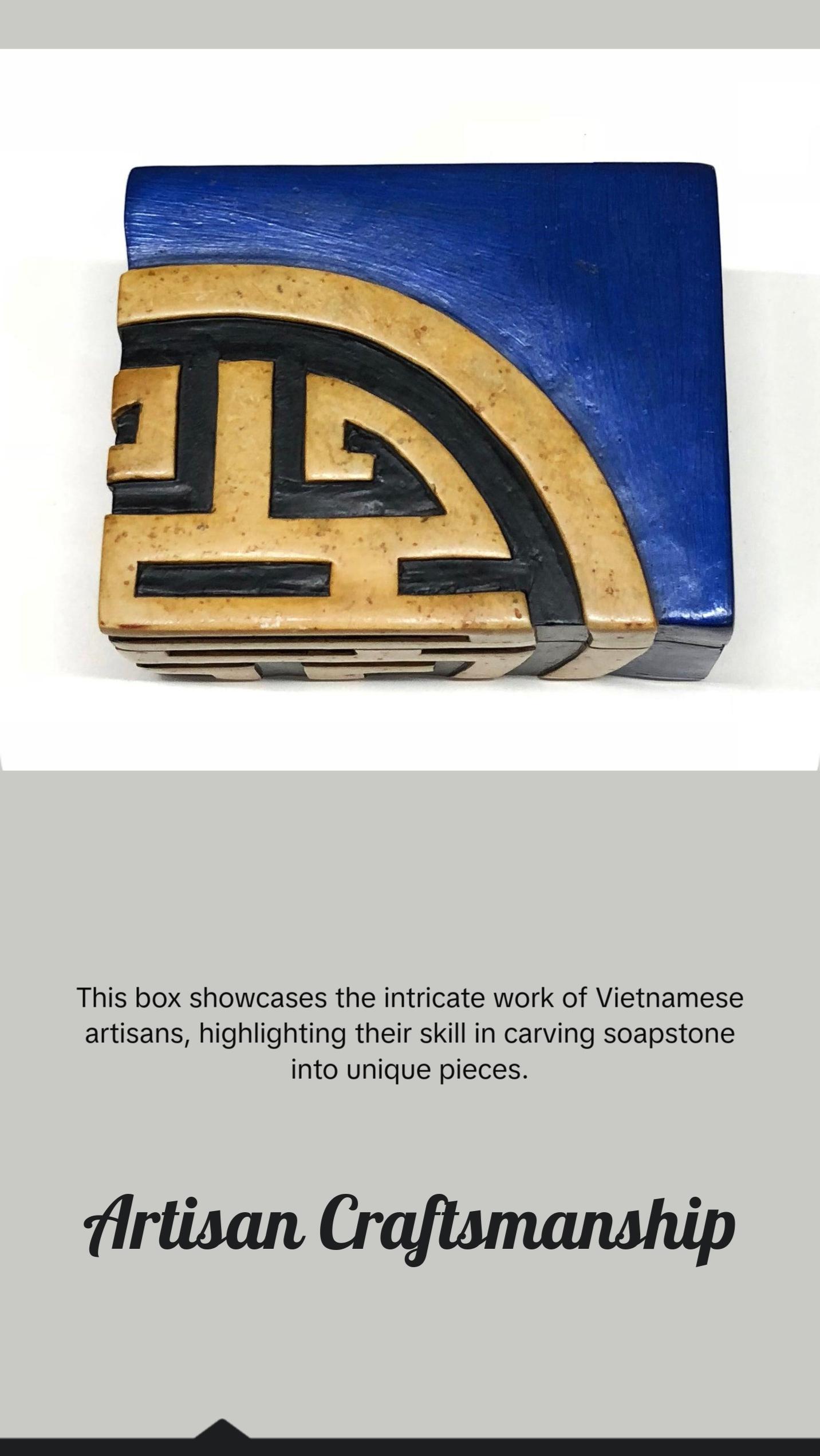 Long Life Small Rectangle Soapstone Trinket Decor Box