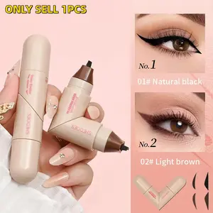 Rotating Winged Eyeliner Stamp Pen, Dual-Head Design for Precise Cat Eye & Winged Liner, Waterproof Smudge-Proof Formula, Quick-Drying Makeup for Busy Days and Special Occasions