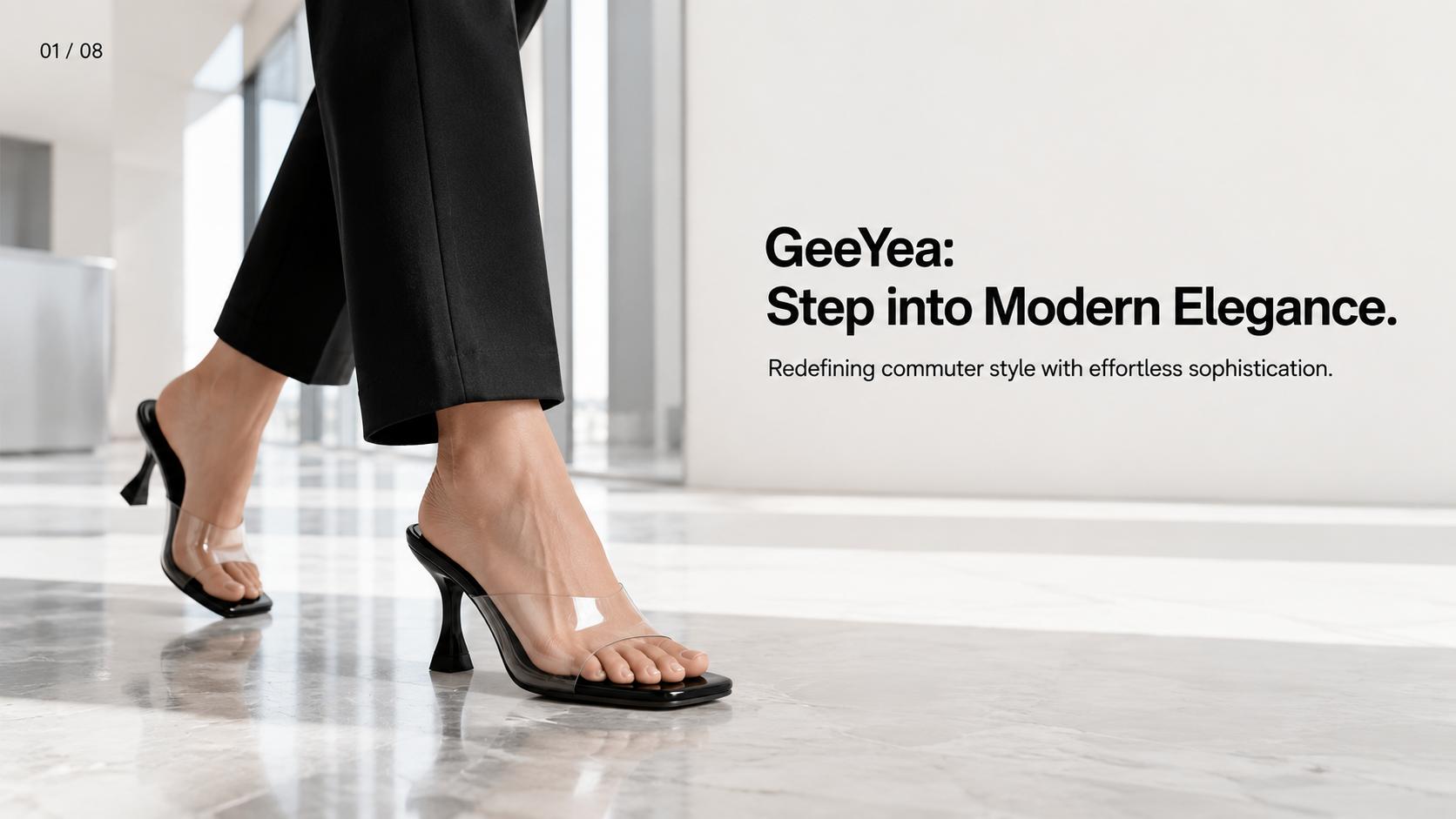GeeYea women’s Clear Mule Heels, Square Toe Open Toe Slip-On Sandals with Transparent PVC Strap, Black High Heel Dress Shoes for Date Night, Party & Spring Summer Outfits