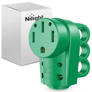 Nilight 50 Amp RV Female Replacement Plug 125/250 Volt Heavy Duty Receptacle with Handle ETL Listed NEMA 14-50R for Camper Caravan Motorhome Van Trailer summervibes