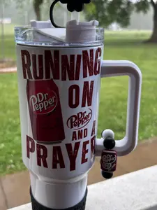 Drinkware Tumbler Set, "Running on Dr. Pepper and a Prayer" Design Cup for Daily Use