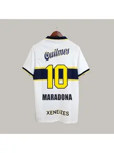 Classic Retro Hot Selling Boca Juniors Jersey Men's Sports Casual T-shirt Short Sleeved Comfortable Trendy Player Version Top