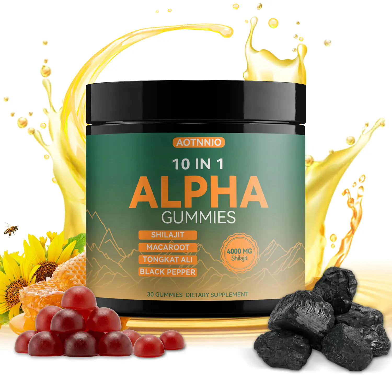 Alpha 10-in-1 Shilajit Gummies | Black Friday & Cyber Monday BFCM Deal | Limited Edition Holiday Pack | Energy, Stamina & Focus | Zero Sugar | Ashwagandha, Tongkat Ali, Maca | Vegan