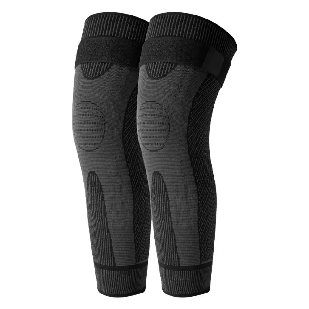 Long Self-Heating Knee Sleeves for Men & Women, Breathable Knit Knee Compression Wrap with Adjustable Strap, High Support Winter Gear for Arthritis Relief