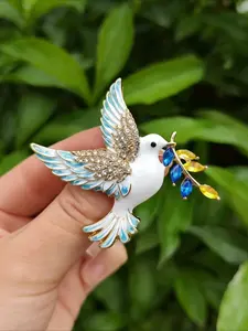 Fashion Alloy Drip Enamel Peace Dove Brooch, Creative Design Unisex Clothing Accessory, Unique Personalized Jewelry for Men and Women