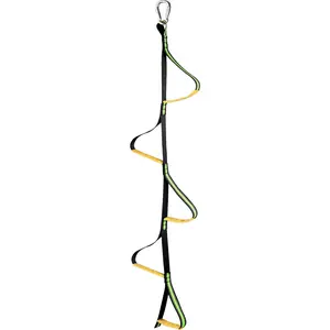 5 Step Lightweight Climbing Aider Webbing Rope Ladder with Stick, Ideal for Hunting Safety, Outdoor Climbing, Caving and Canyoning