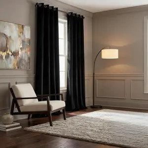 Blackout Curtains 2 Panels Solid Grommet , Thermal Insulated Room Darkening Window Drapes for Bedroom and Living Room