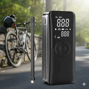 Portable High-Pressure Electric Air Pump for Car Tires, Bike, Motorcycle - Auto-Stop Inflator for Basketball, Football, Pool Floats. Fast Charging, Multi-Use Home & Vehicle Air Compressor.