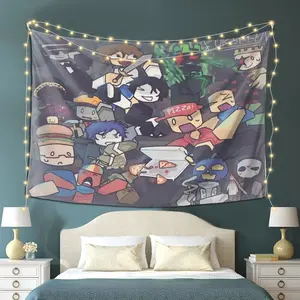 Forsaken Anime-Themed Tapestry with String Lights - Vibrant Character Wall Decor, Bedroom Accessories, Teen Room Decor - 60x40 in Home Supplies Decoration for Bedroom or Living Room - Ideal Gift for Anime Fans