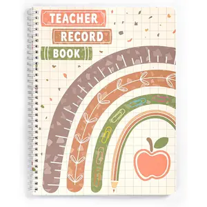 120 Pages 11 x 8.27inch Teacher Record Book Spiral Bound Grade Book Lesson Planner Attendance Book for School Classroom Office Supplies Double Sided Printing