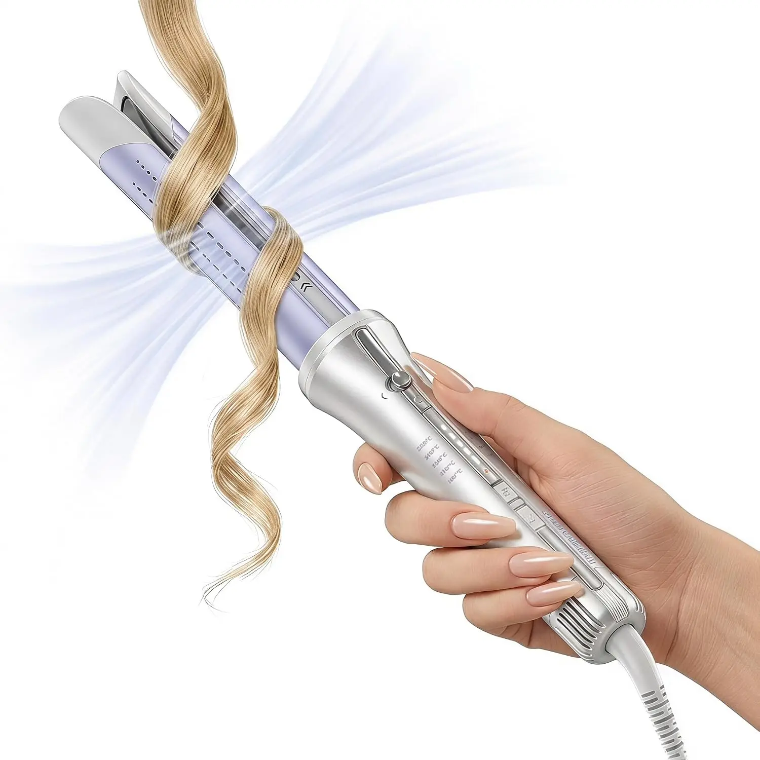 SHEGLAM One Touch Airflow Styler Pro 1 inch Automatic Rotating 3.0 Cool Air Technology for No-Wait, Curling Iron, Bouncy & Long-Lasting Curls, Zero Burn Risk, 5 Temp Settings