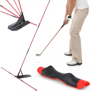 Golf Alignment Sticks & Swing Trainer Set Adjustable 7-Angle Holder & Grip Trainer Aid Portable Sectional Design for Swing Plane & Path Correction  Equipment