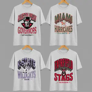 Retro College Graphic Tee | Vintage Varsity Sport Grey T-Shirt | Classic Campus Style Shirt | Custom Your Team - PTS