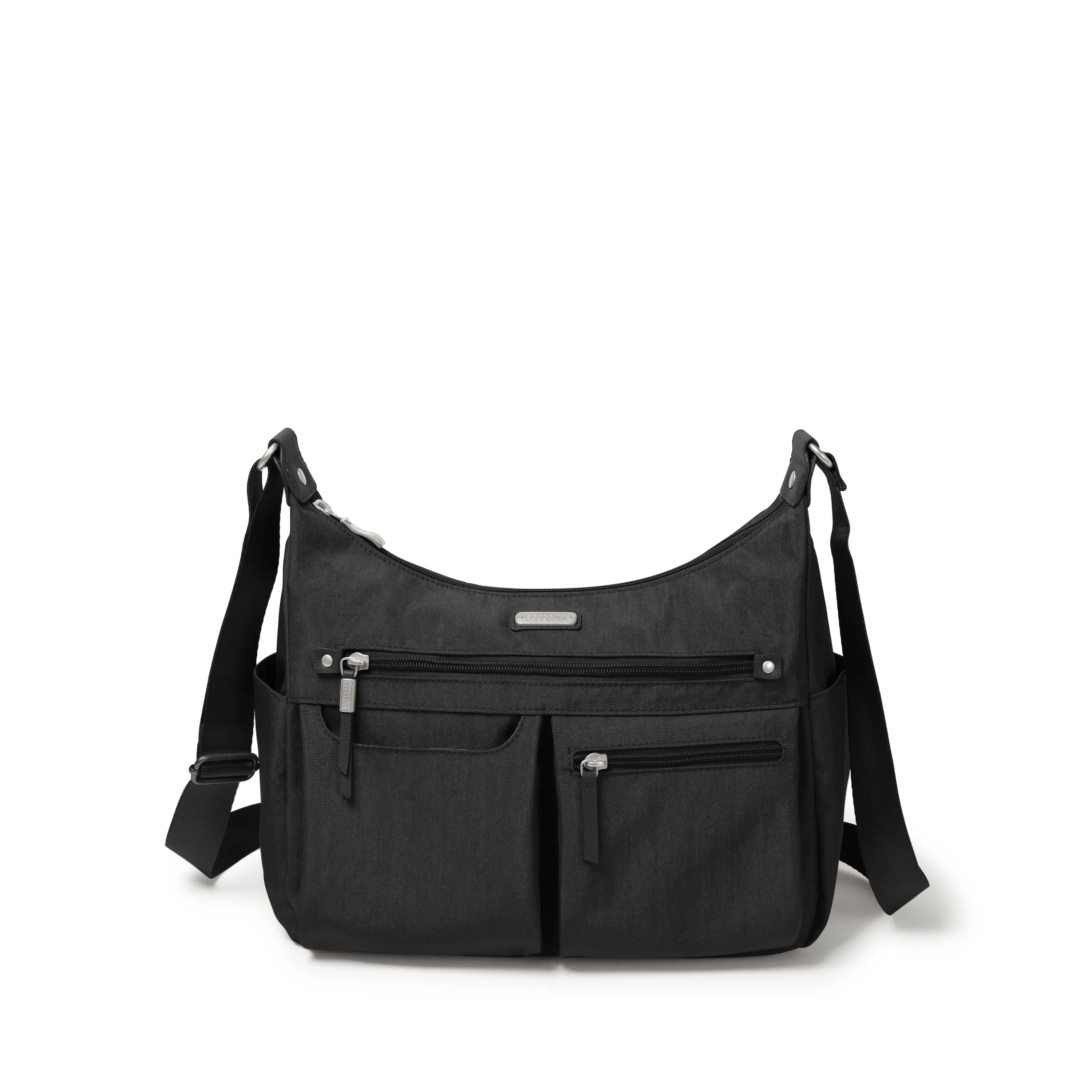 Baggallini Women's Anywhere Hobo Crossbody Bag, Large Polyester Travel Purse with Multiple Pockets, Adjustable Strap, and RFID Wristlet, Rfid Blocking, Everyday Shoulder Bag, Adjustable Strap Purse, Rfid Wallet