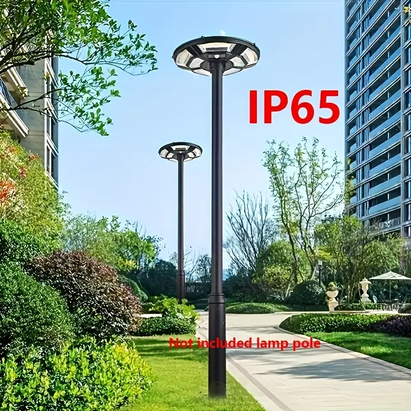 1pc Ultra-Bright UFO LED Solar Charging Courtyard Light Head with Remote Control, Solar Motion Sensor Courtyard Lamp, and Intelligent Light Sense for Various Scenes, Light head only, not included lamp pole, lamp and pole sell seperately