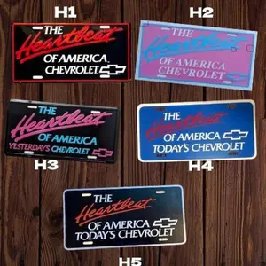 Vintage CHEVROLET THE HEARTBEAT OF AMERICA LICENSE PLATE TAG
