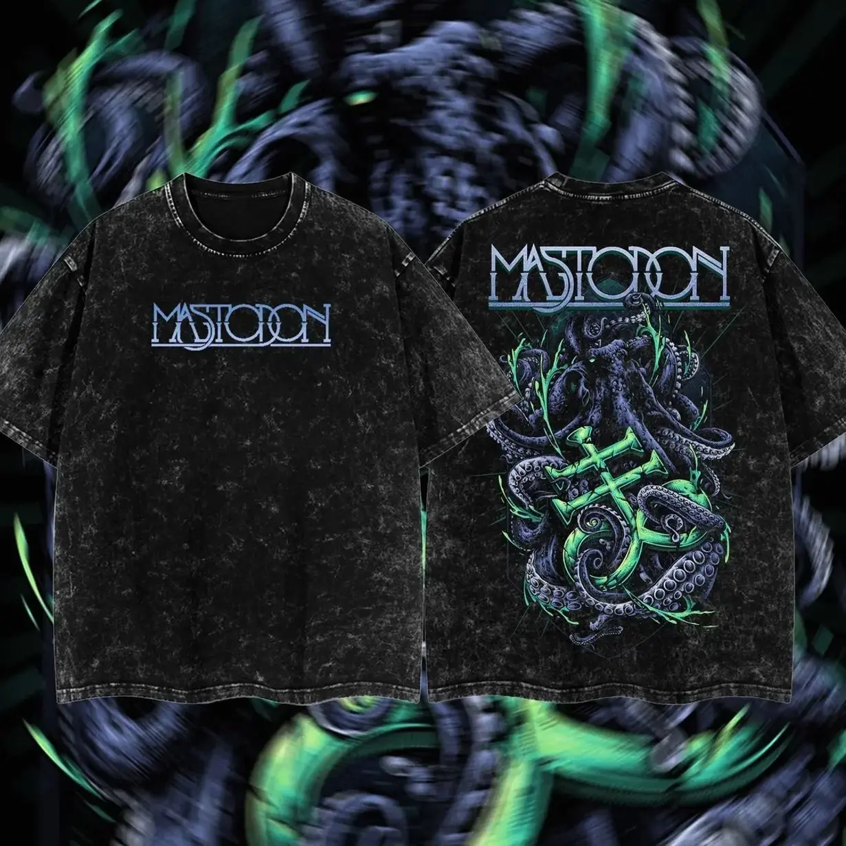 Mastodon Heavy Metal Shirt, Unisex Oversize Washed Heavyweight Cotton T-shirt, Gift For Fans, Gift For Music Lovers REZ
