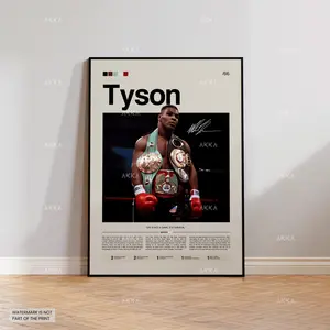 Mike Tyson Poster, Tyson Print Wall Art, Framed Iron Mike Decor, Boxing Legend Poster, Boxing Print Gift Idea, Tyson Boxing Fan Gift