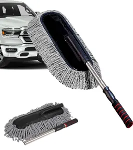 Car Duster Microfiber Duster Extendable Long Handle Microfiber Car Duster with External Scratch Free Car Interior Exterior Dusting Tools