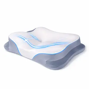 Dual Height Memory Foam Neck Pillow for Side & Back Sleepers