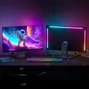 Rgbic Smart LED Light Strip for 24/32 Inch Monitors, USB Powered with Wired Control, Adjustable RGB Lighting, Easy Installation for Home & Office Decor, Interior Led Lights