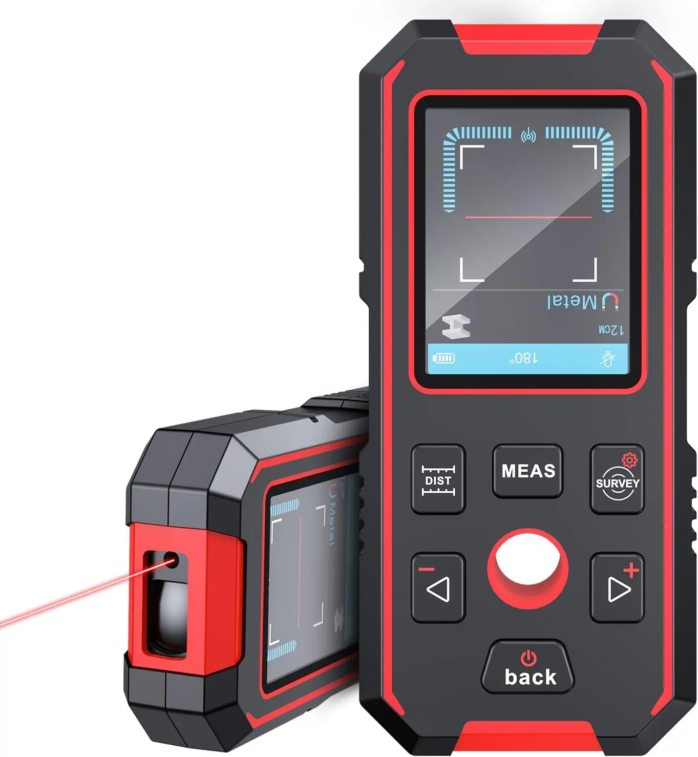 NOYAFA Stud Finder Wall Scanner Rechargeable, Laser Measure 60M/196ft 3 in 1 Stud Finder & Laser Distance Meter & Digital Level, Wall Detector for Wood AC Live Wire Metal Studs Detection
