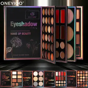 55-color folding book makeup palette with streamlined design. Featuring highlighter, matte, glitter and shimmer shades. All-in-one for eyeshadow, contour and blush, travel friendly, perfect gift for anniversary and holiday.
