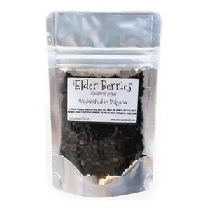 Reiki Charged Elder Berries Elderberries Elderberry Sambucus Nigra Wildcrafted in Bulgaria Loose Leaf Dried Berries 0.7 oz bag Small Sample DIY Decor