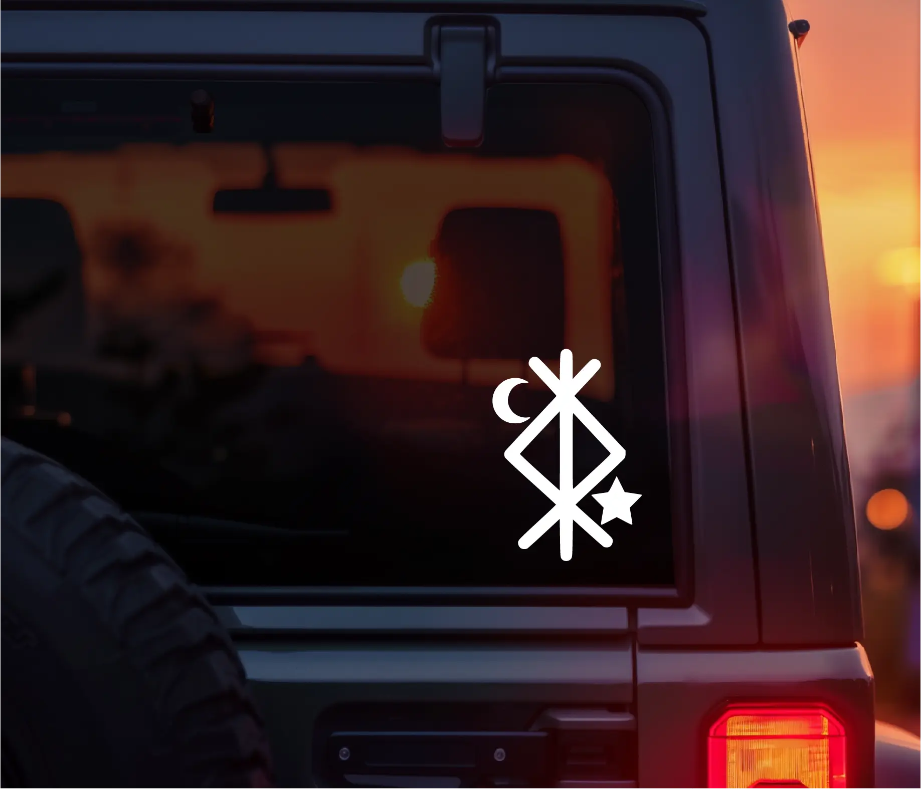 Viking Protection Rune Vinyl Decal, Norse Pagan Symbol for Car & Home Protection, Spiritual Protection Sticker for Windows & Doors, Nordic Rune for Safety, Guidance & Warding, Perfect for Viking, Norse Mythology & Pagan Aesthetic Lovers