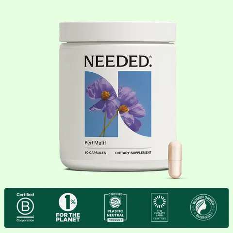 NEEDED. Perimenopause Multivitamin - 60 Capsules (1 Month Supply) - Expertly-Formulated 22 Clinically Dosed Nutrients - Vitamin D3, B6 & Magnesium - Hormone Balance Mood Energy & Sleep - Bone Density & Brain Health - For Women 40-55
