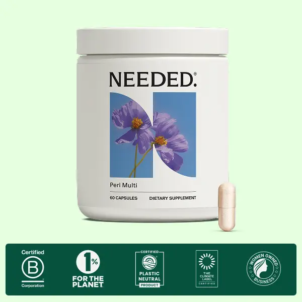 NEEDED. Perimenopause Multivitamin - 60 Capsules (1 Month Supply) - Expertly-Formulated 22 Clinically Dosed Nutrients - Vitamin D3, B6 & Magnesium - Hormone Balance Mood Energy & Sleep - Bone Density & Brain Health - For Women 40-55