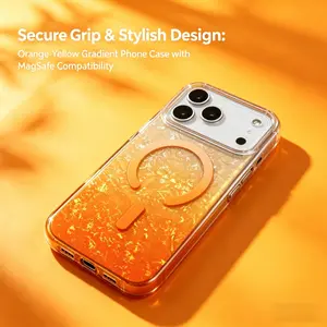 Aesthetic Dreamy Seashell Magnetic Case, Anti-Yellowing Clear Shockproof Cover for iPhone 17 16 15 Pro Max