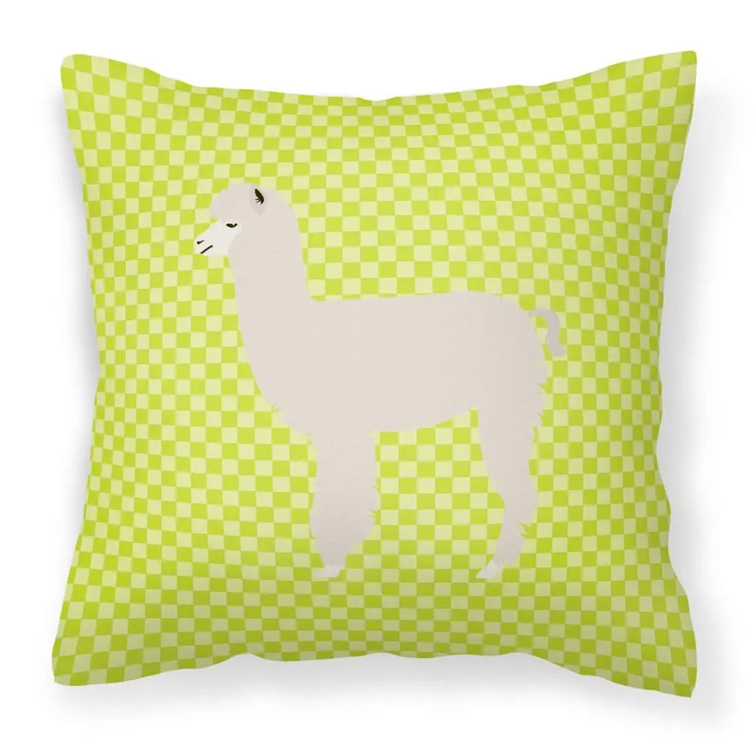 Handmade Craft Animal Art Alpaca Green Polyester Decorative Pillow, All Seasons Patio/Couch Cushion, Model BB7745PW1818
