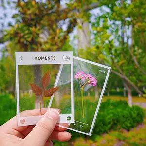 20 Pcs Self-Adhesive Stickers, Glossy Floral Geometric Design, Waterproof Pet, Reusable Transparent Plastic Decor, DIY Craft Supplies
