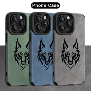 Black Cool Wolf Head Retro Pattern Phone Case, high-quality printing, durable material, a must-have for fashion enthusiasts and tech lovers, compatible with iPhone 17/16/15/14/13/12/11/X/XS/XSMAX, a holiday gift for friends, family, and yourself, Accessor