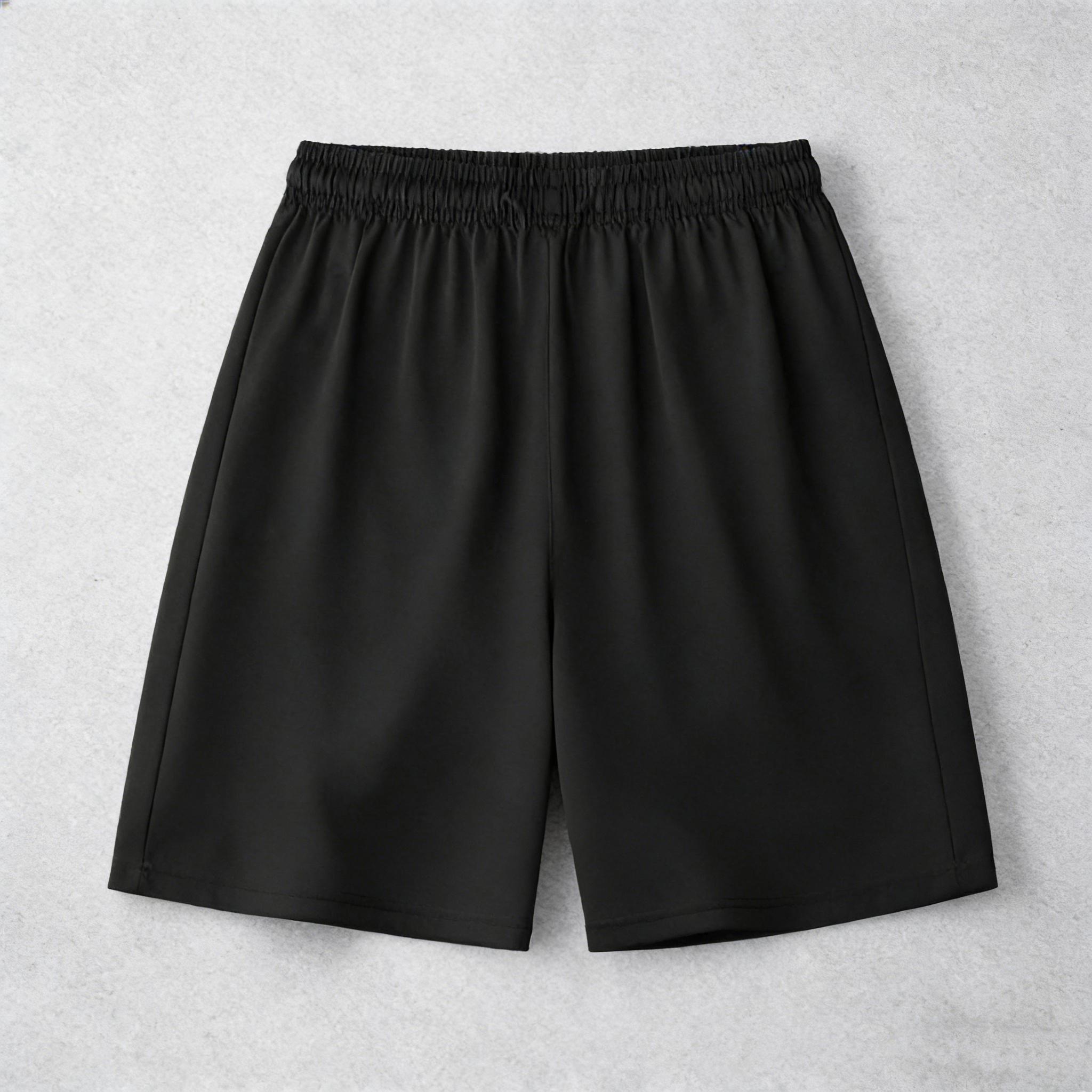 Men’s casual breathable shorts; men’s quick-dry shorts with reflective stripe print; ice silk shorts with zippered pockets; quick-drying, lightweight sports/fitness shorts—ideal for summer leisure and active wear, suitable for significant athletic activit