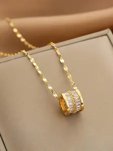 Elegant Zircon Geometric Pendant Necklace for Women, Simple Design, Daily Commute Jewelry, Versatile Gift for Her, Minimalist Pendant Necklace