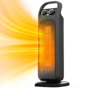 1500W PTC Ceramic Tower Space Heater with Oscillation Timer Remote for Indoor Use