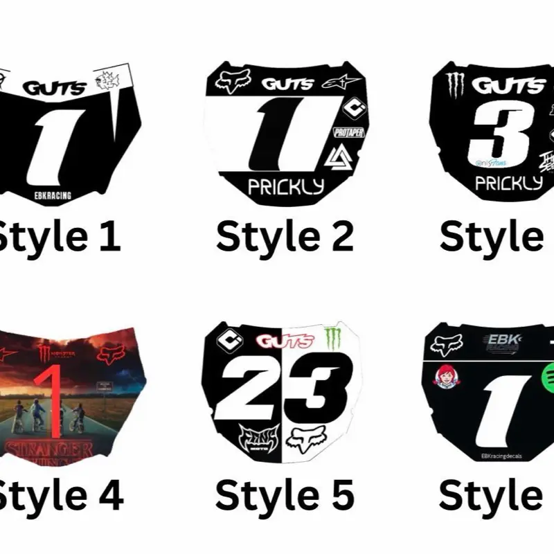 Custom plate decals ODI or MOTOCUTZ-Dm for info or customizations!