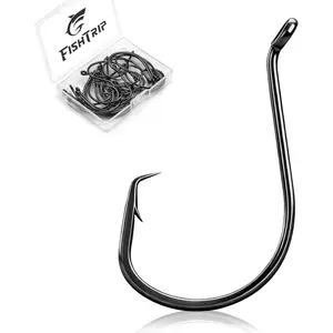 50/100pcs Saltwater Offset Circle Fishing Catfish Hooks for Rigs, Multiple Sizes Available from 6 to 10/0