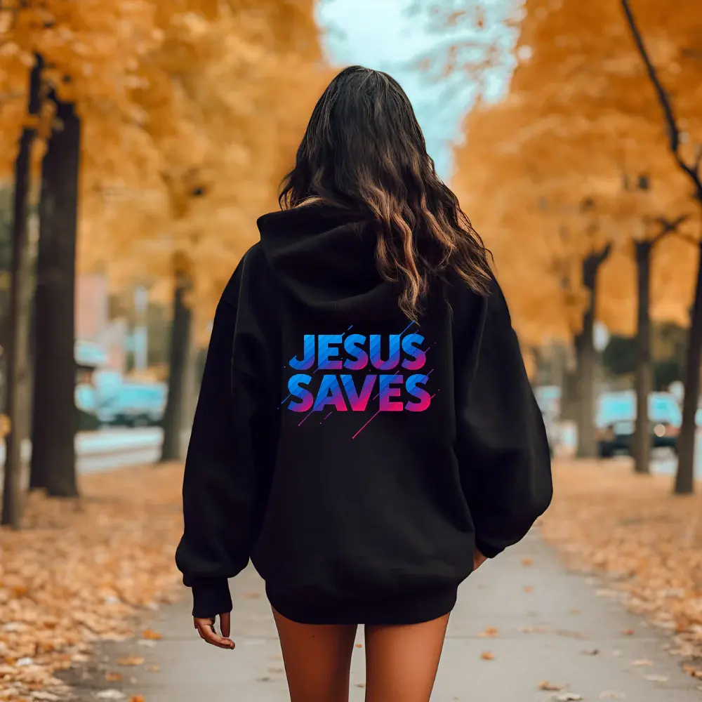 Jesus Saves Striking and Bold Zip Hoodie