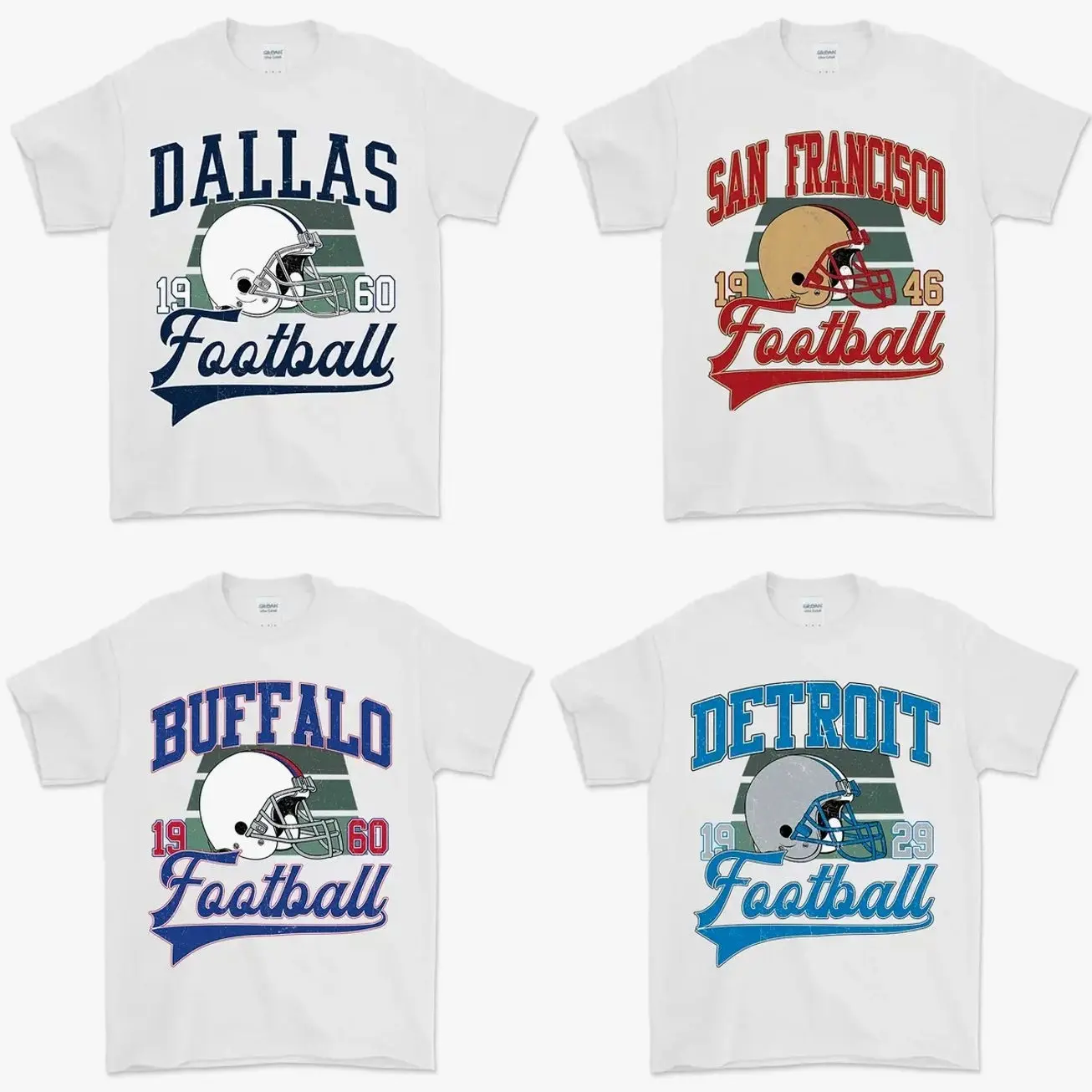 Vintage All Team Football T-Shirt, Retro Football Fan Tee, White Game Day Shirt, Classic Sports Apparel, Unisex Football Gift 82Y