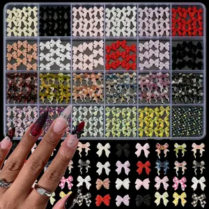 Colorful Bow Nail Art Decorations, Mixed-Style Cute Butterfly Knots, Versatile 3D Design, Perfect for Any, Ideal for Wearable Nails, Nail Art Kits
