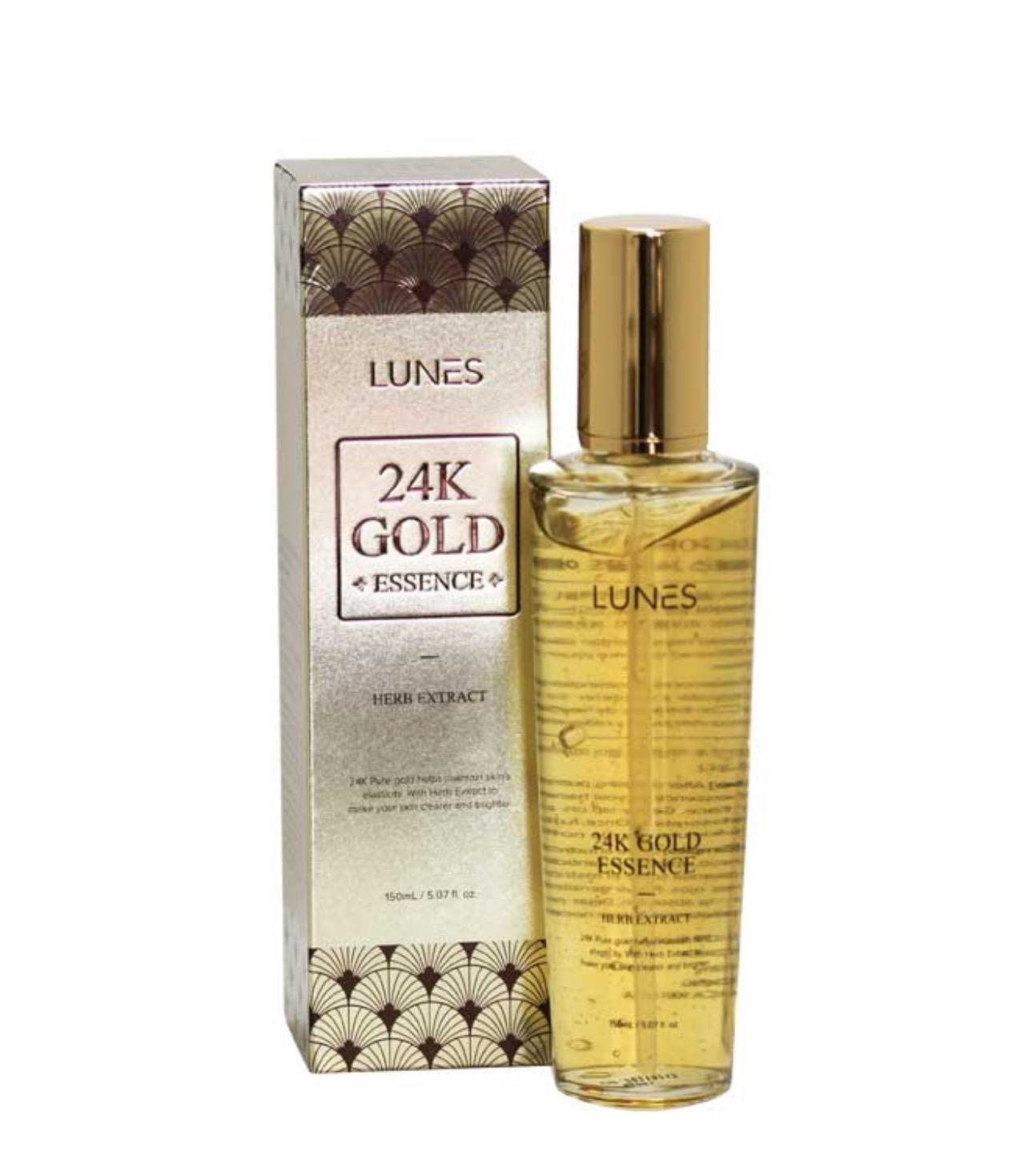 24K Gold Essence Herb Extract LUNES Serum 150mL/ 13.06 oz  Made in Korea- Skincare
