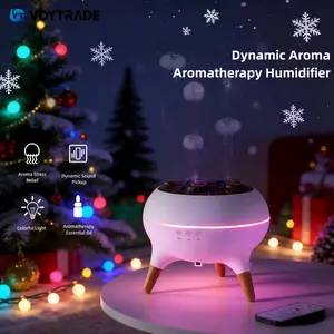 Dynamic Jellyfish-Shaped Aroma Diffuser & Essential Oil Diffuser, Cool Mist Humidifier Lamp Diffuser with 7-Color LED Light, Remote White Noise Player & Aromatherapy Machine
