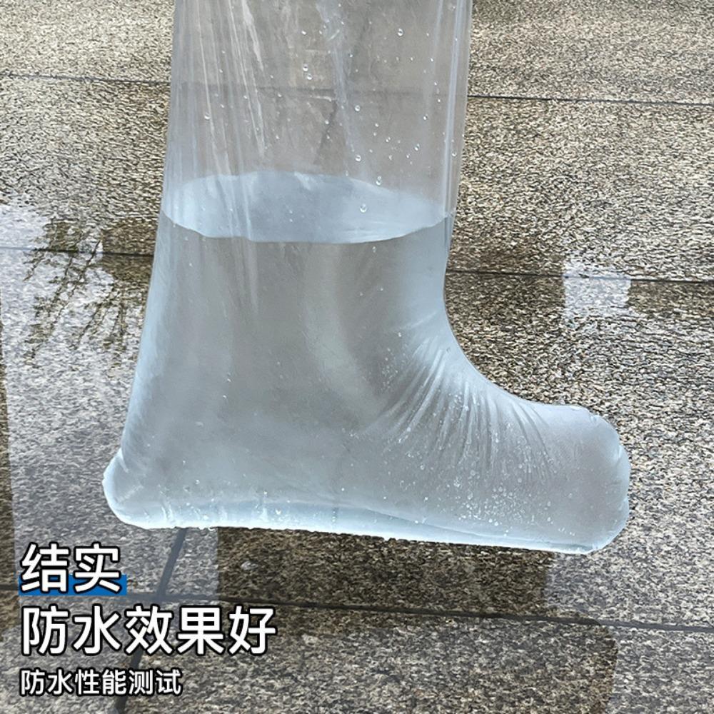 Disposable 10-piece rainproof shoe covers, thickened, non-slip, wear-resistant, long-tube waterproof, transparent foot covers